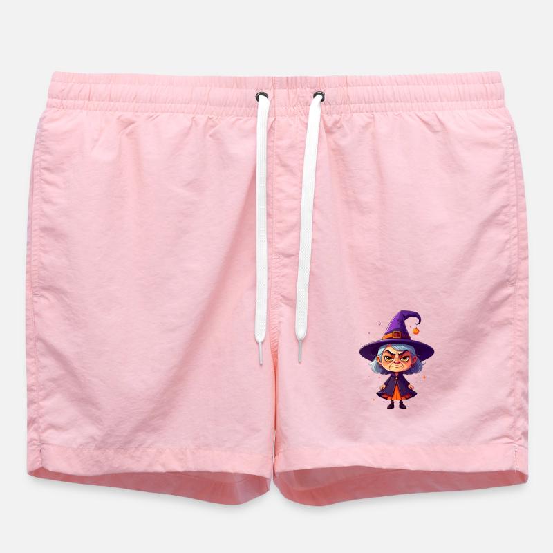 cute, grumpy witch - Swim Trunks - pink