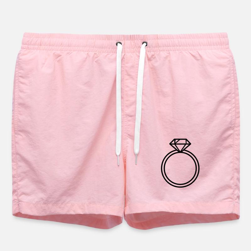 wedding ring, - Swim Trunks - pink