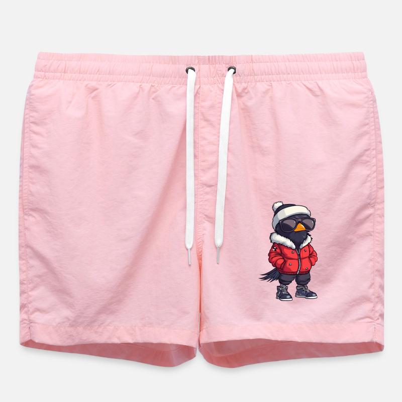 Raven Crow Winter - Swim Trunks - pink