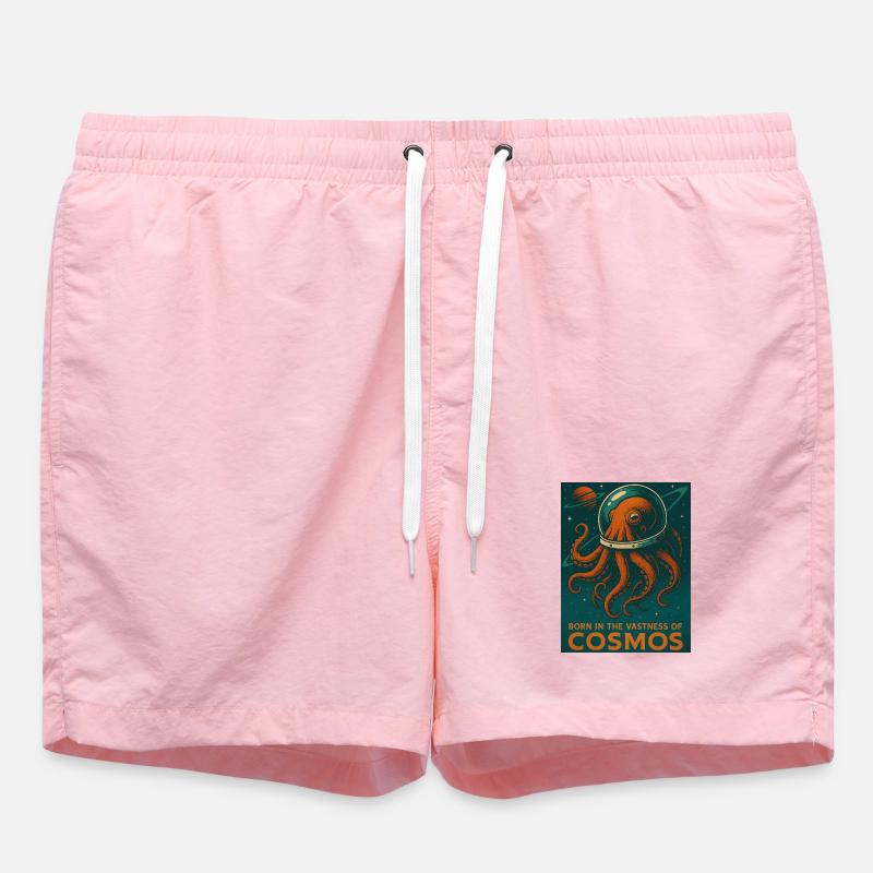 Octopus Retro Sci-Fi Space - Swim Trunks - pink