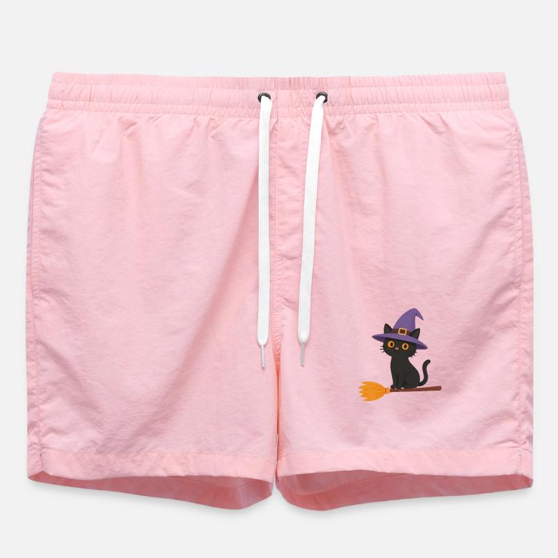 Witch on a Broom - Swim Trunks - pink
