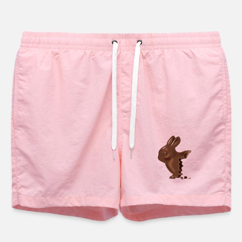 Bitten chocolate Easter bunny - Swim Trunks - pink