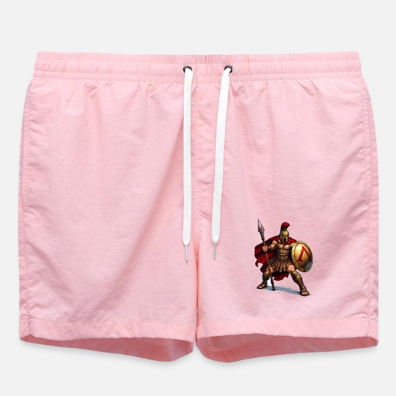Spartan Warrior with Shield - Swim Trunks - pink