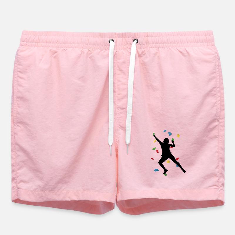 Climbing Wall Man – Boulder Challenge - Swim Trunks - pink