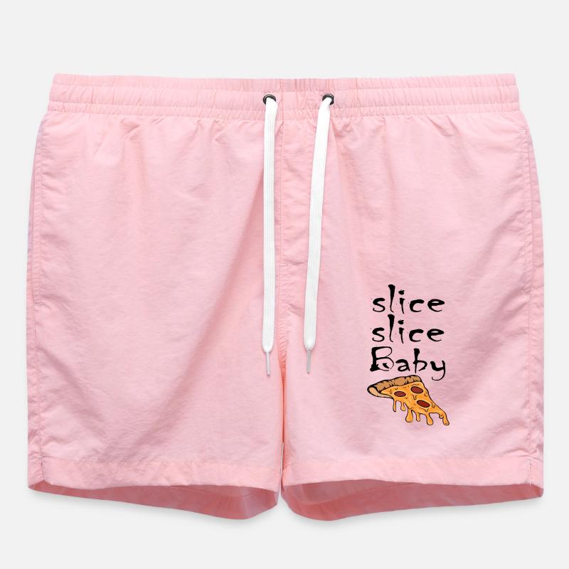 Slice Slice Baby Pizza Slice - Swim Trunks - pink