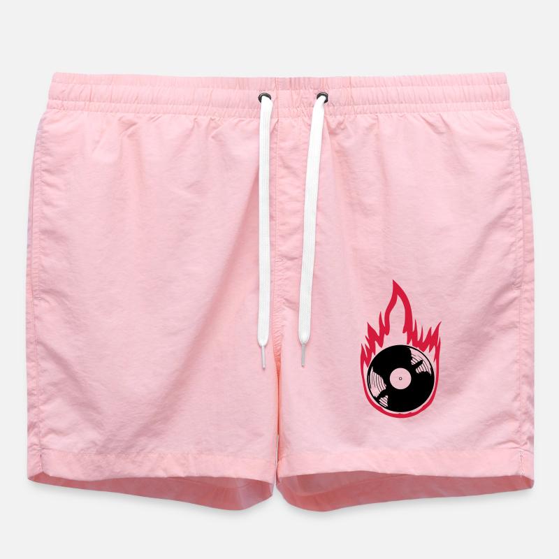 Musique de disque vinyle Fire - Short de bain - rose