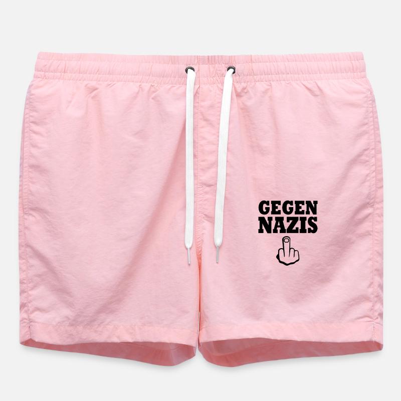 Against 's middle finger - Swim Trunks - pink