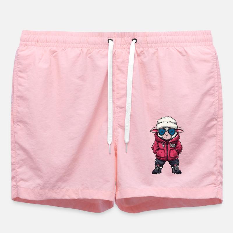 Sheep Cool Comic - Swim Trunks - pink