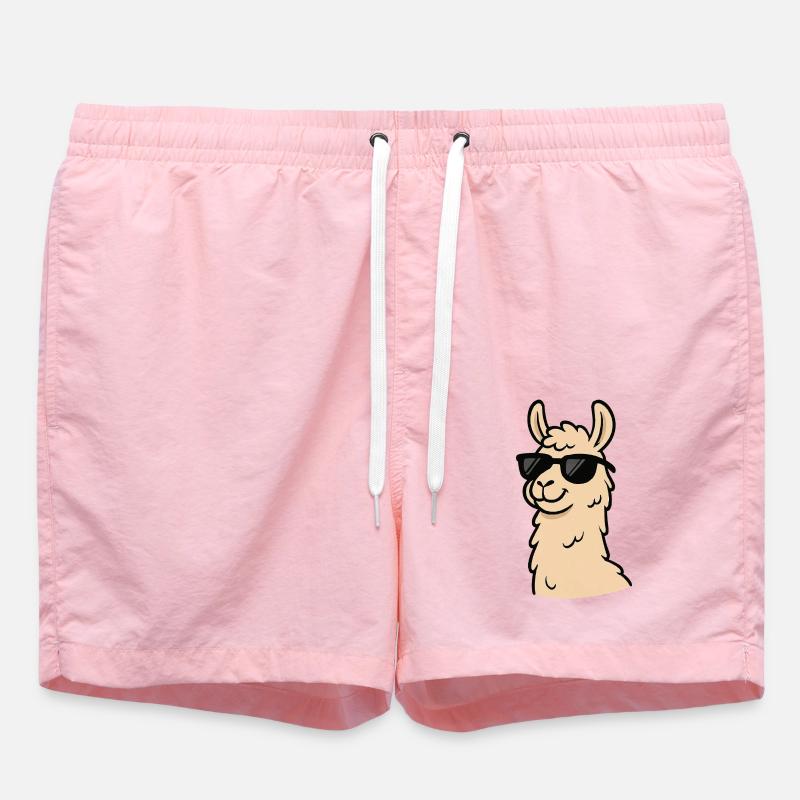 Llama Cool Comic - Swim Trunks - pink
