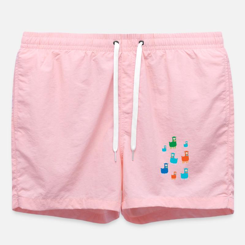 Alpacas - Swim Trunks - pink