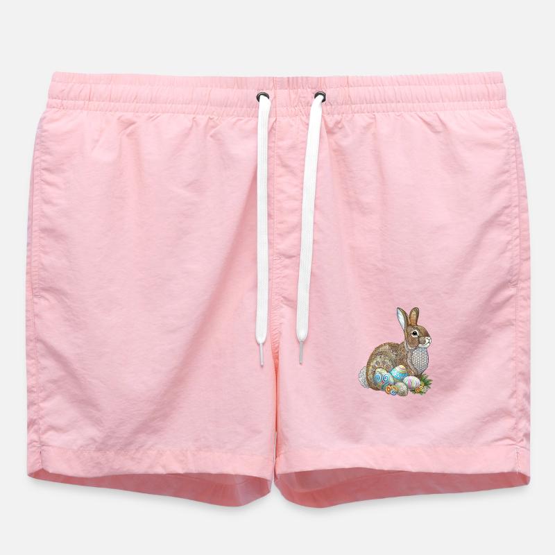 Easter Egg Hunt Zentangle - Swim Trunks - pink