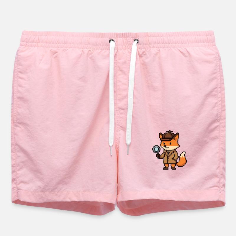 Pixel Detective Fox Design - Short de bain - rose