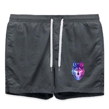 Loup géométrique aux couleurs néon - Short de bain -  - Devant