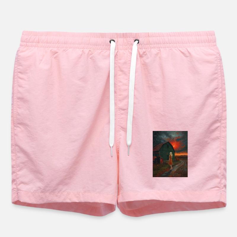 Ciel d’orage mystique avec vue - Short de bain - rose