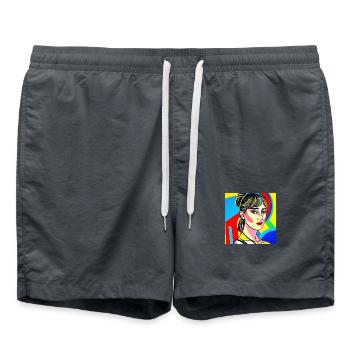 Buntes Pop-Porträt - Badeshorts -  - Vorne