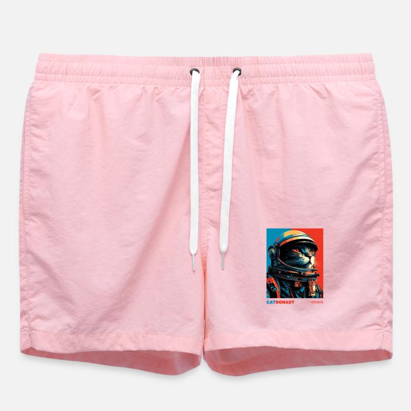 Chat astronaute - Short de bain - rose