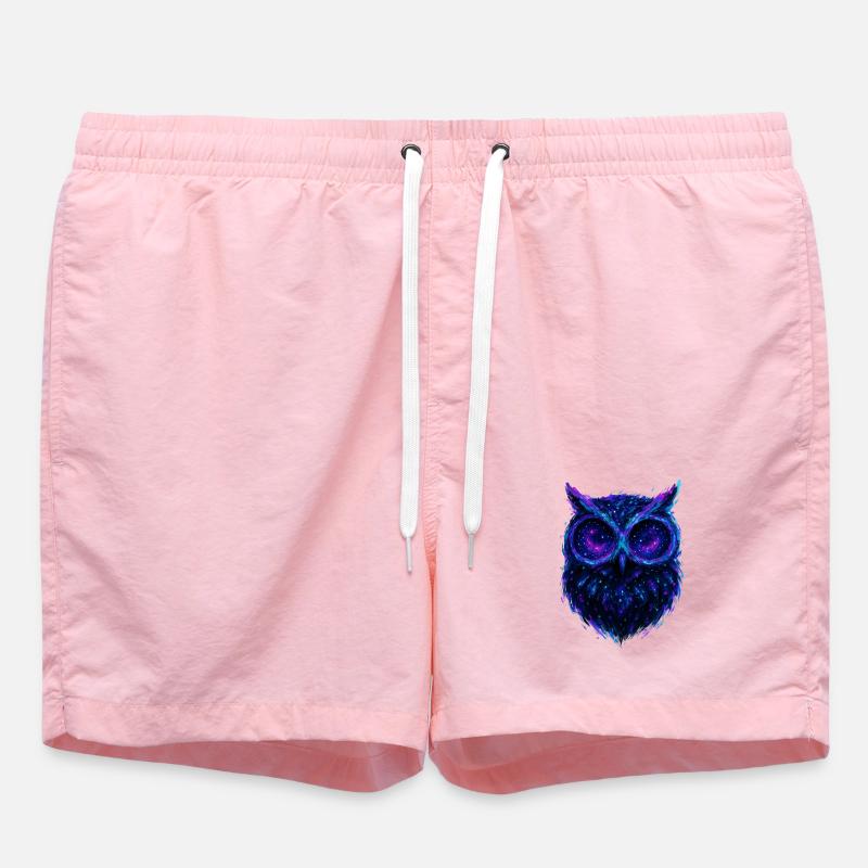 Hibou / Chouette Galactique : Nébuleuse Nocturne - Short de bain - rose
