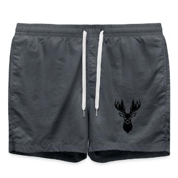 Silhouette de la forêt des arbres à tête de cerf - Short de bain -  - Devant
