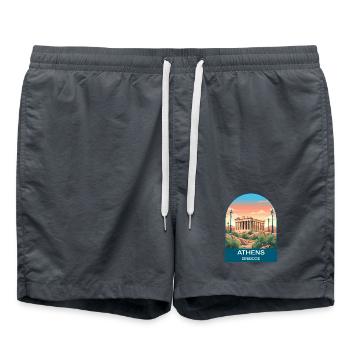 Athens Greece Vintage Travel Poster Art - Swim Trunks -  - Front