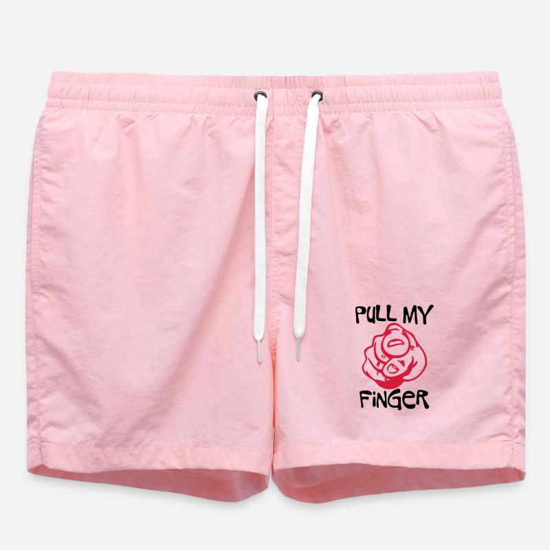 Pull my Finger | you | hand - Swim Trunks - pink