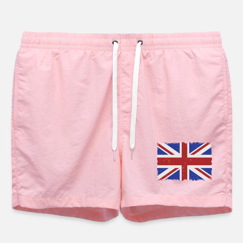 Grunge UK flag - Swim Trunks - pink