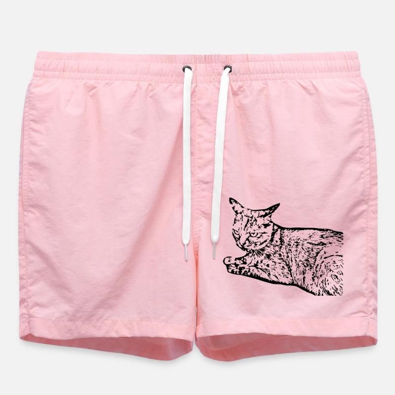 Schwarze Katze Katze Süßes Kätzchen Weihnachtsgeschenk - Badeshorts - Pink