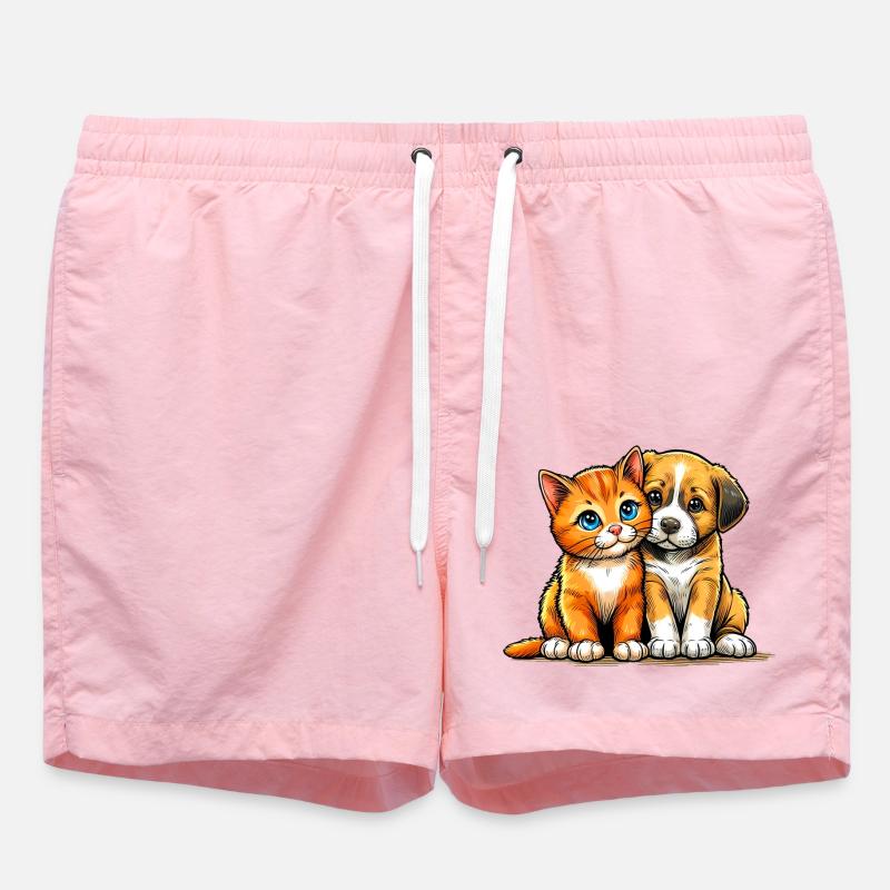Chien et chat - Short de bain - rose