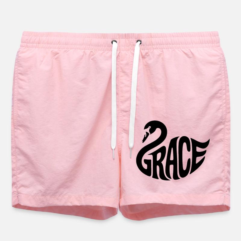 Grace - Cool Swan Logo - Swim Trunks - pink