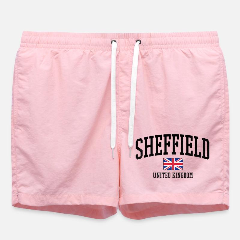Sheffield, Royaume-Uni, drapeau vieilli - Short de bain - rose