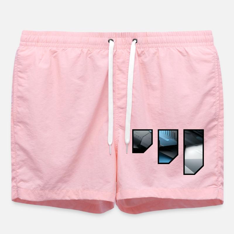 Futuristic Techno Abstract Pattern - Swim Trunks - pink