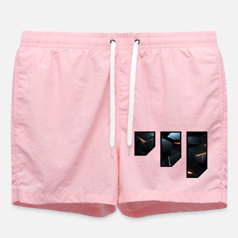 Futuristic Geometric Light Pattern - Swim Trunks - pink
