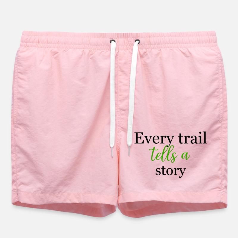 Inspirational Green Script Every Trail TellsDesign - Swim Trunks - pink