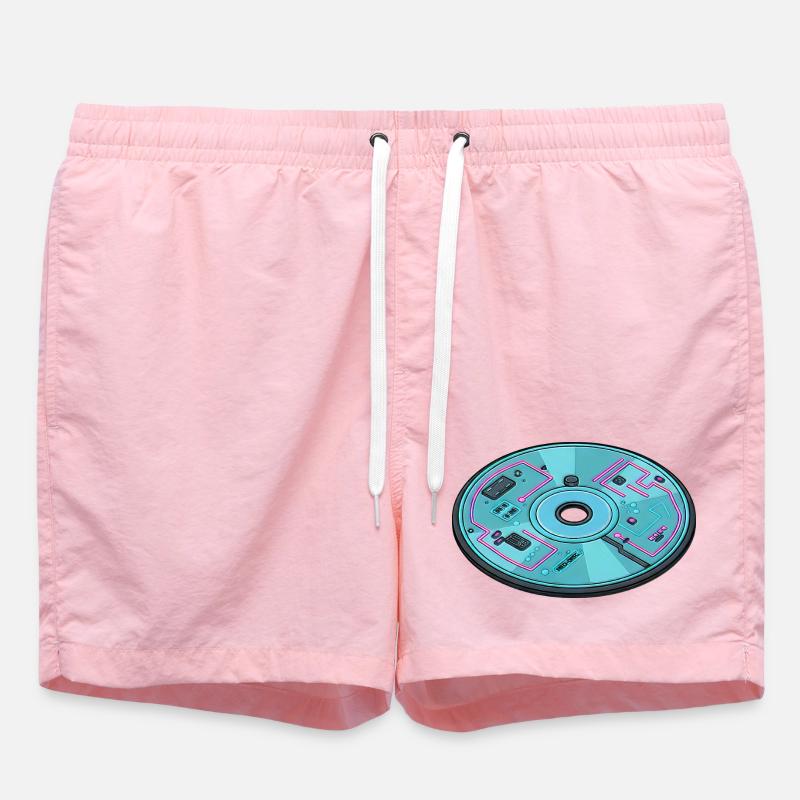 Digitale Zukunft Computer 90er Retro Design - Badeshorts - Pink