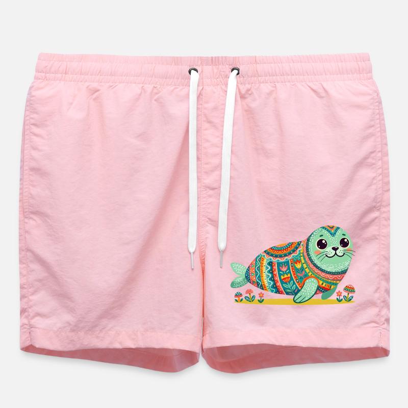 Mandala du Phoque mignon - Short de bain - rose
