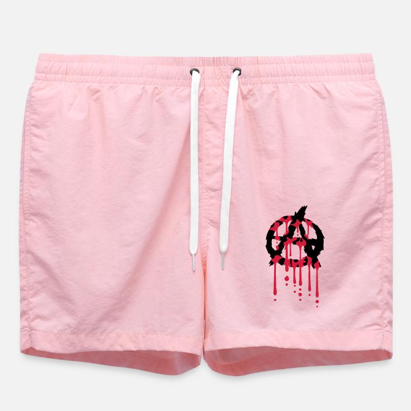 Logo anarchy blood drop - Swim Trunks - pink