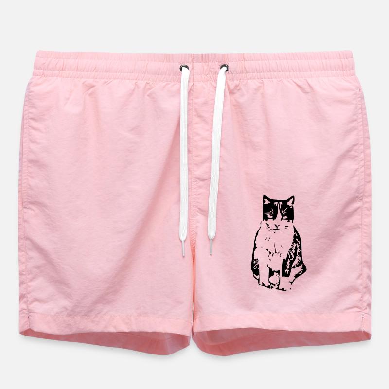 Chat noir - Short de bain - rose