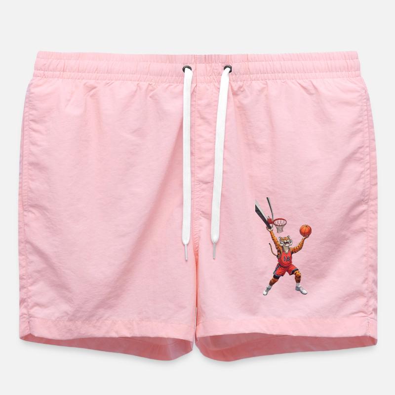 Tiger joue au basket - Short de bain - rose