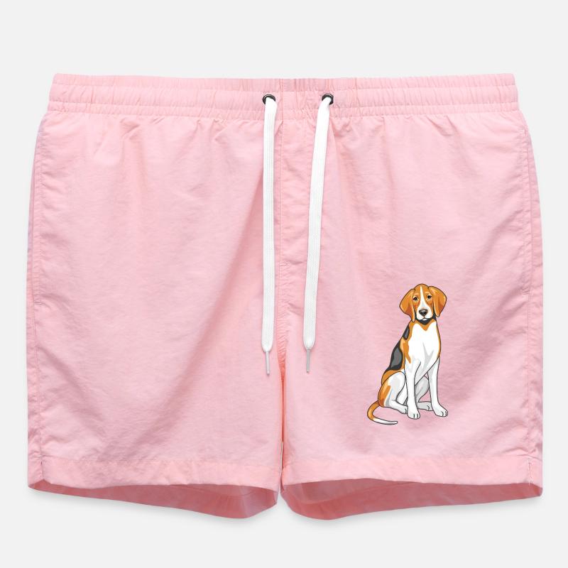 Sitting foxhound - Swim Trunks - pink