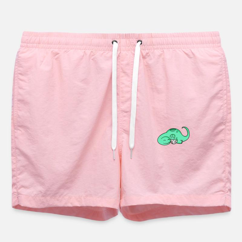 Dinosaure avec bébé dinosaure - Short de bain - rose