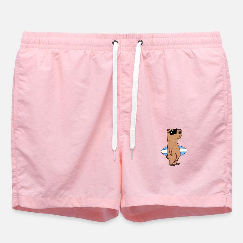Motif de surfeur Capybara capybara - Short de bain - rose
