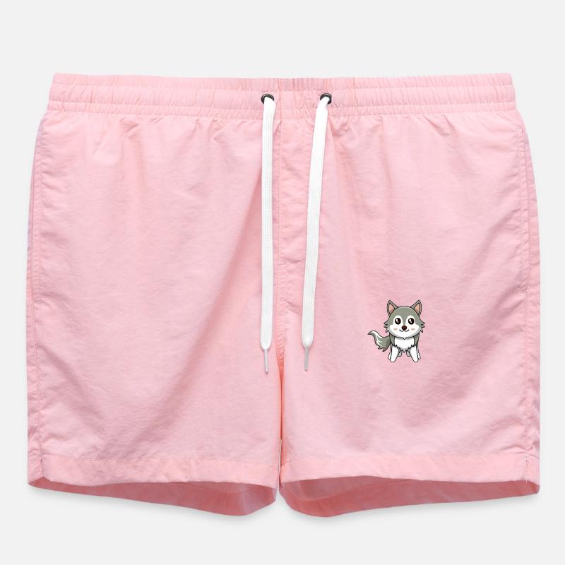 mignon Kawaii Husky - Short de bain - rose