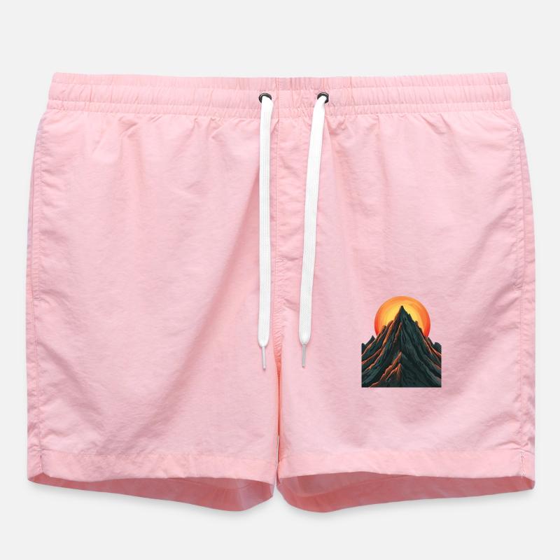 Sommet majestueux avec soleil levant - Short de bain - rose