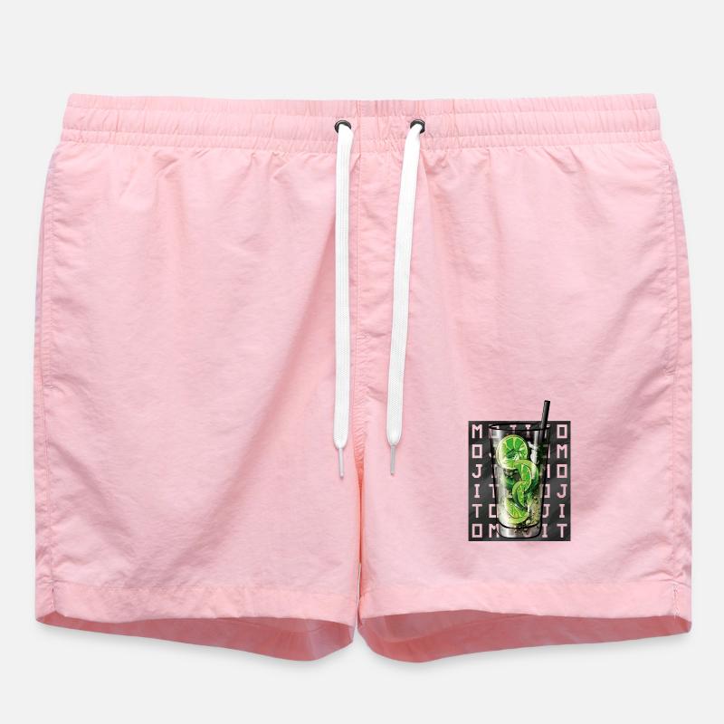 Mojito square writing - Swim Trunks - pink
