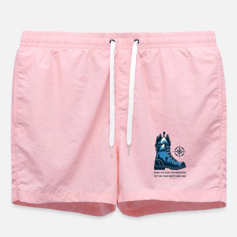 Mountain Boot with Compass - Swim Trunks - pink
