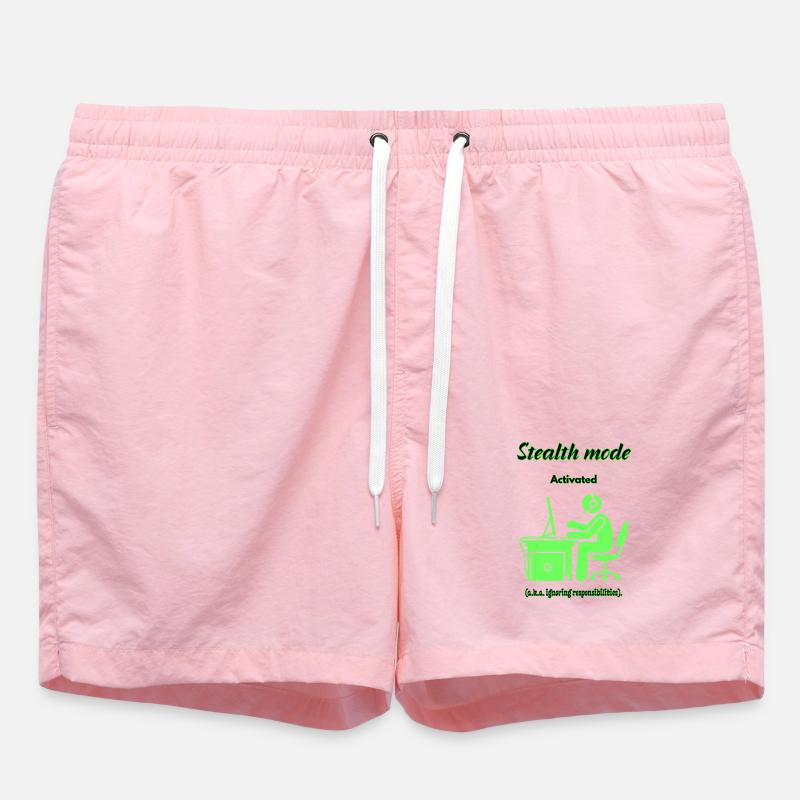 Stealth Mode Active - Swim Trunks - pink