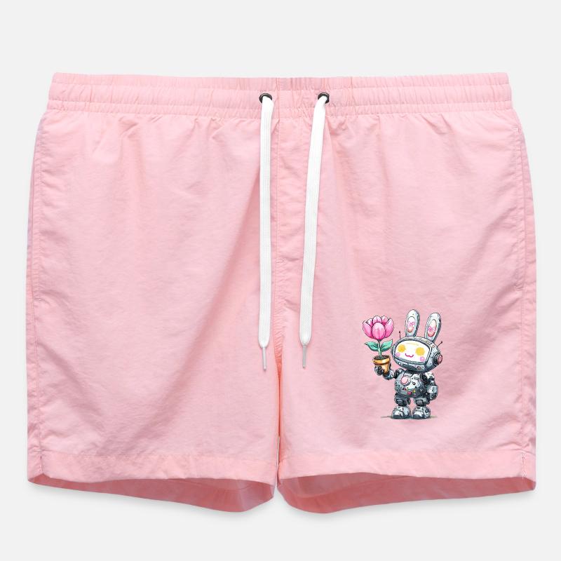 Robo-Lapin avec Fleur - Short de bain - rose