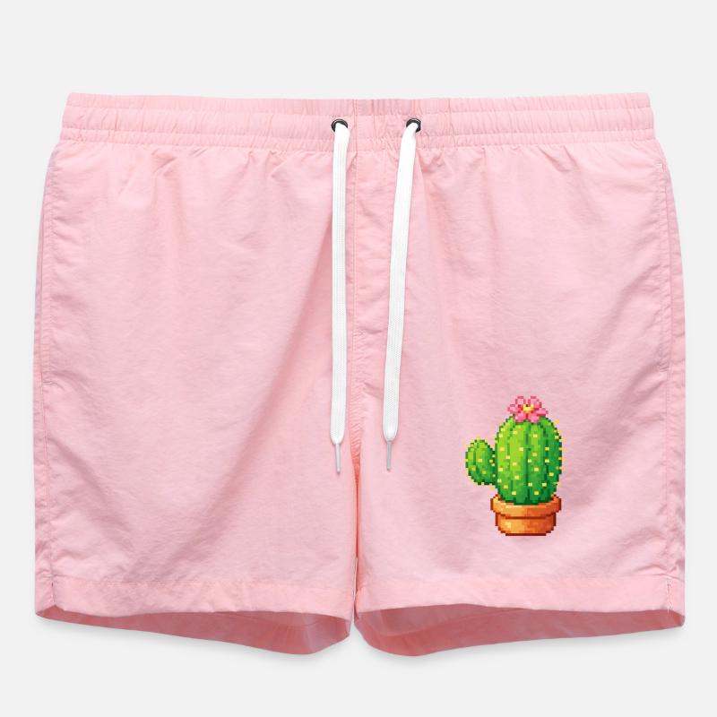 Cactus pixel avec fleur - Short de bain - rose