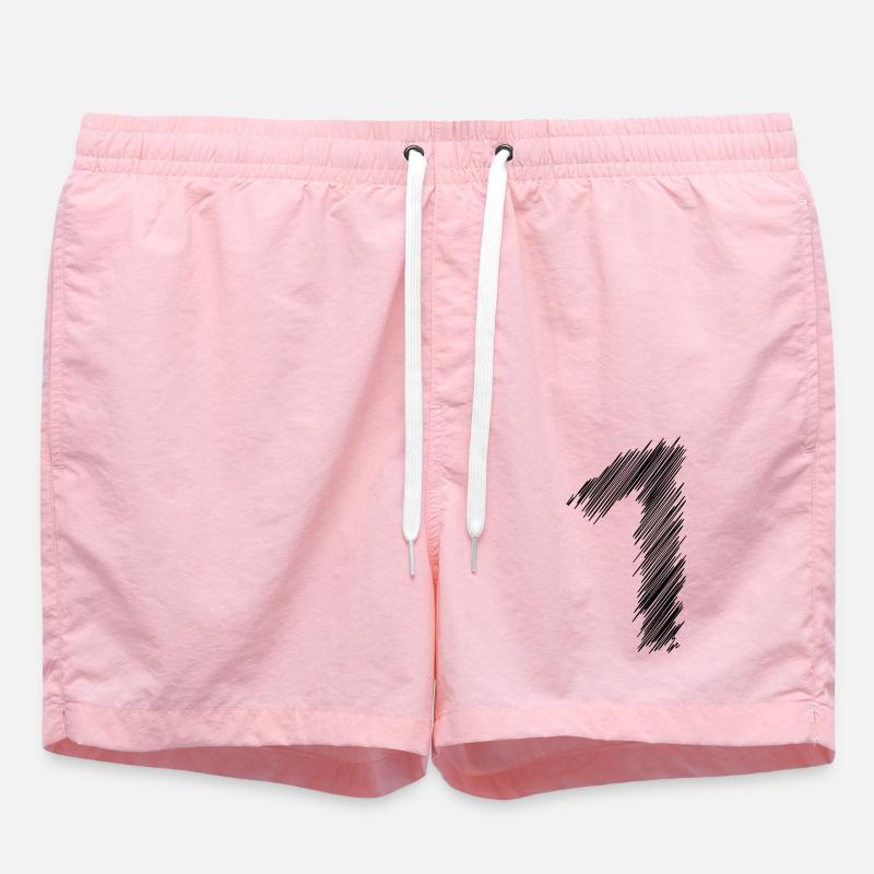 1 Hatching design - Swim Trunks - pink