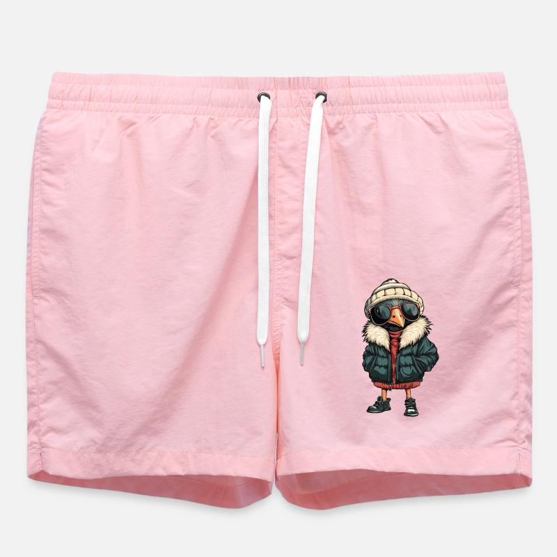Ostrich Cool Comic - Swim Trunks - pink