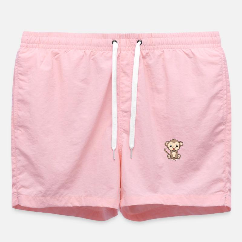 monkey - Swim Trunks - pink